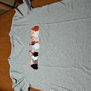 Chicken grey v neck tee/ BUNDLE ONLY 2or more items